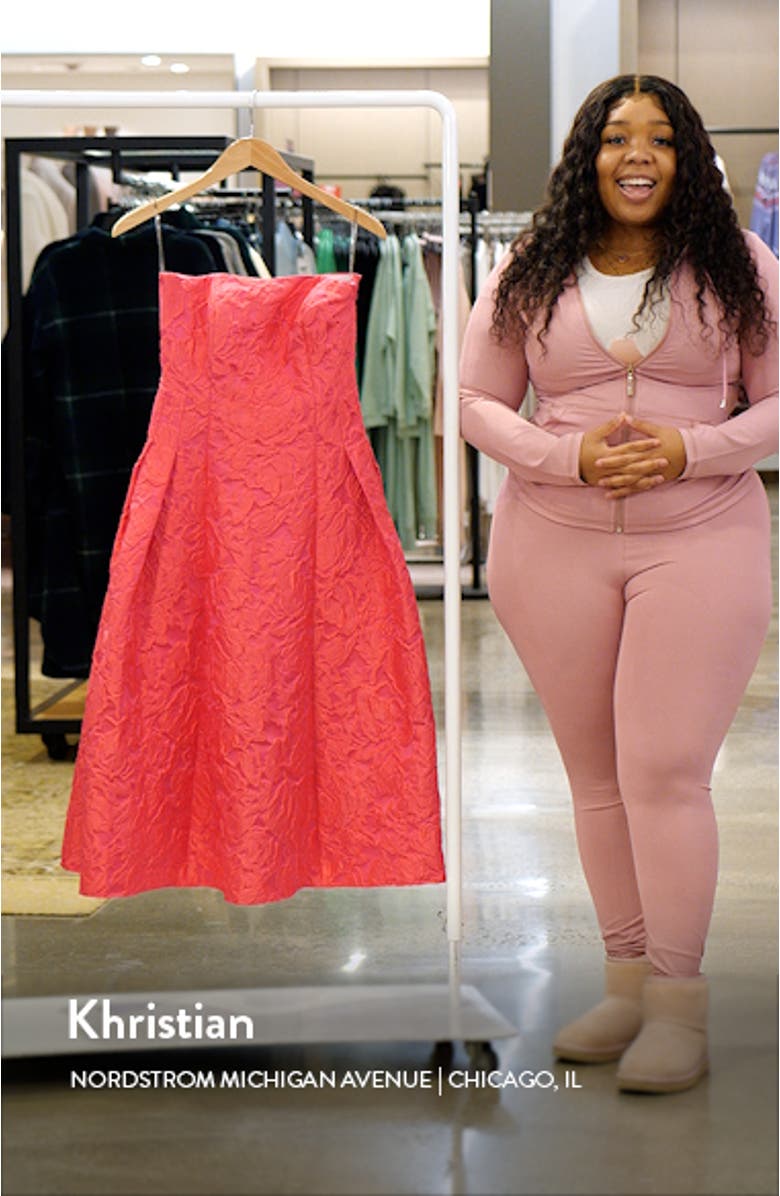 Margaux Floral Jacquard Strapless Gown, sales video thumbnail