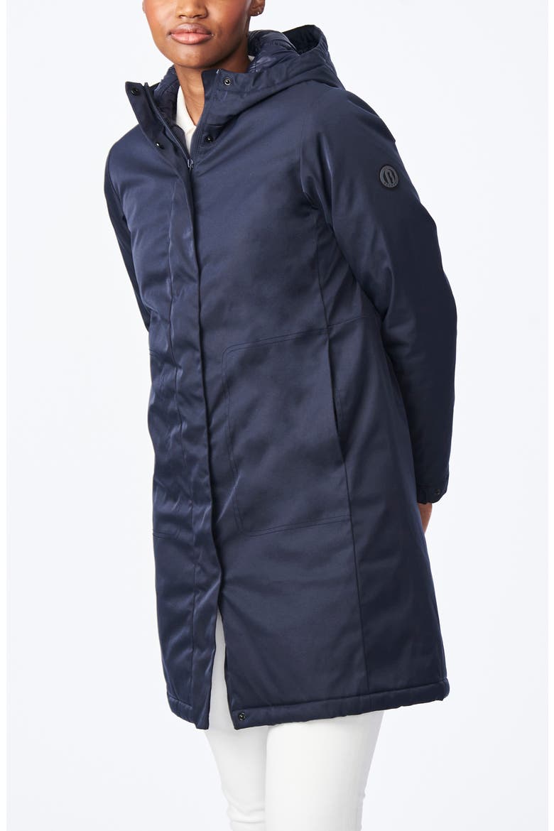 Hooded Windproof & Water Resistant Insulated Raincoat, Alternate, color, SPACE