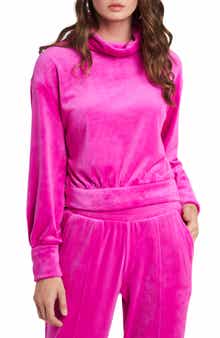 Cowl Neck Velour Top