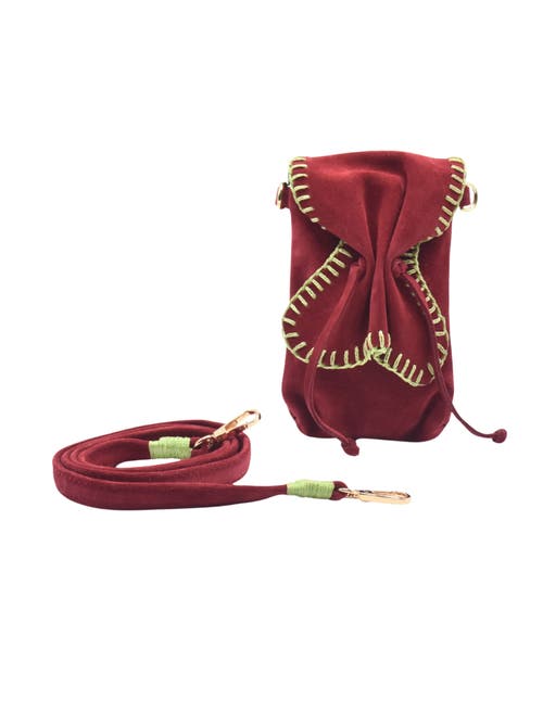 Carlos Falchi Cell Phone Butterly Suede Leather Bag