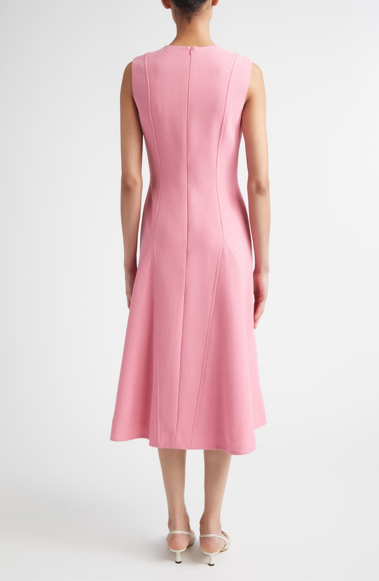 Emilia Wickstead Benicia Wool Crepe Midi Dress, Alternate, color, Pink Sorbet