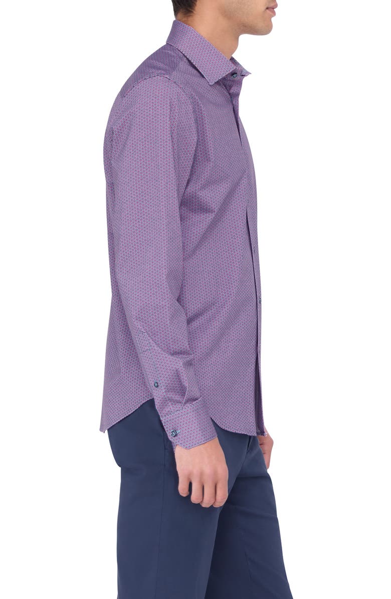 Bugatchi James OoohCotton<sup>®</sup> Geo Print Button-Up Shirt, Alternate, color, 