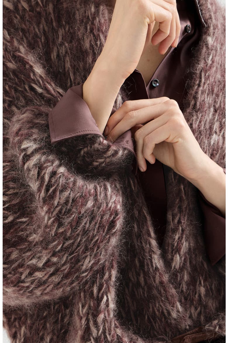 Malfilé mohair cardigan, Alternate, color, Purple
