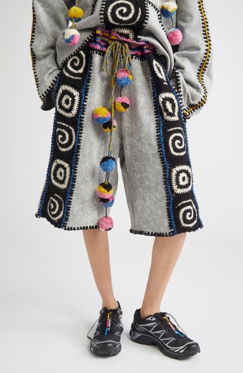 Crochet Embellished Bermuda Shorts