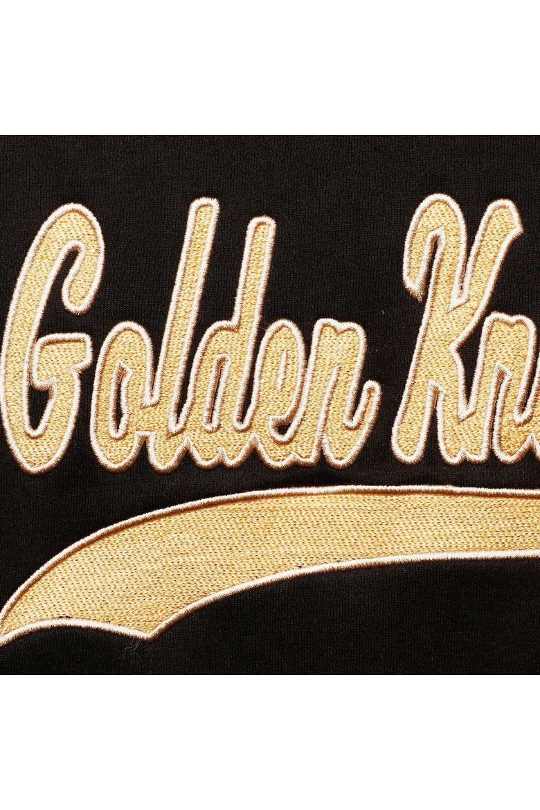 Women's Starter Black/Gold Vegas Golden Knights Playmaker Raglan Pullover Sweatshirt, Alternate, color, Black