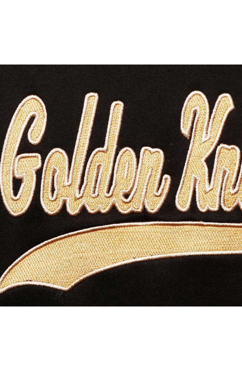 STARTER Women's Starter Black/Gold Vegas Golden Knights Playmaker Raglan Pullover Sweatshirt, Alternate, color, 