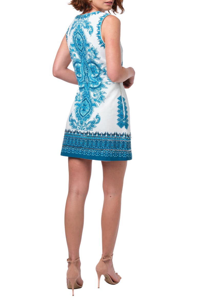 Marcelle Dress, Alternate, color, Teal medallion