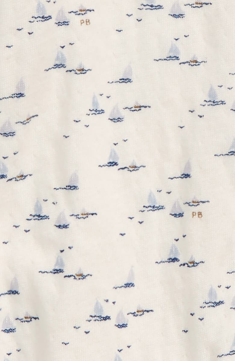 Petit Bateau Boat Print Footie, Alternate, color, 