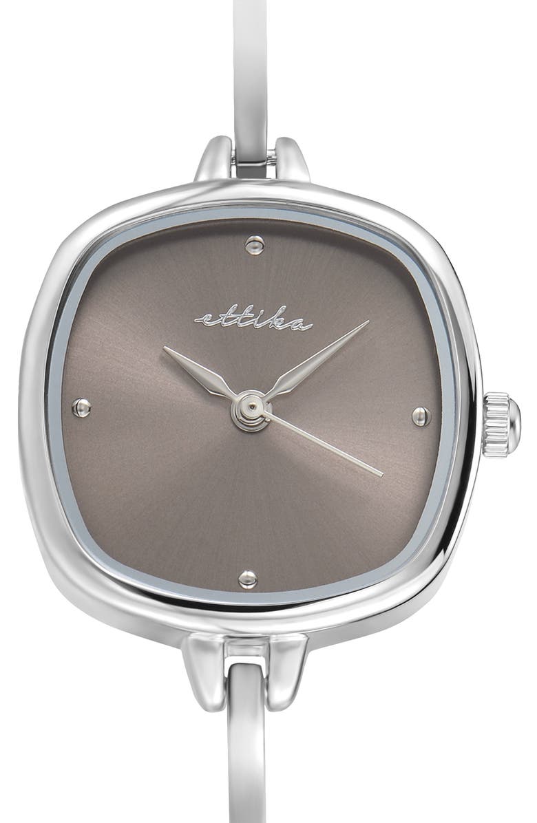 Ettika Square Case Slim Strap Watch, Alternate, color, Taupe