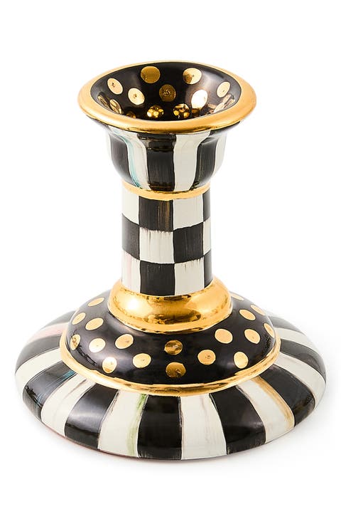 Courtly Check Large Ceramic Candleholder