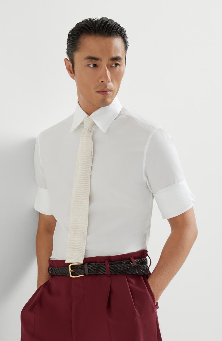 Brunello Cucinelli Button-down collar shirt, Alternate, color, White