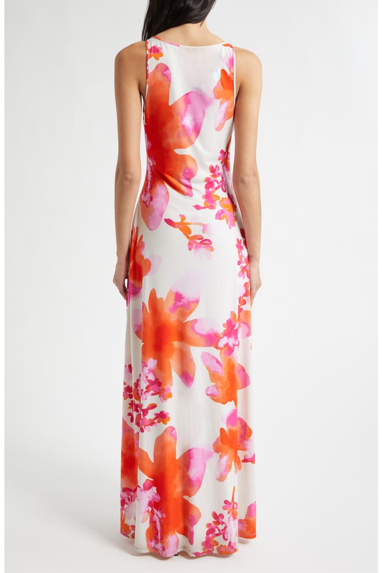 Jazz Floral Knit Maxi Dress, Alternate, color, SUNSET ORANGE FLORAL