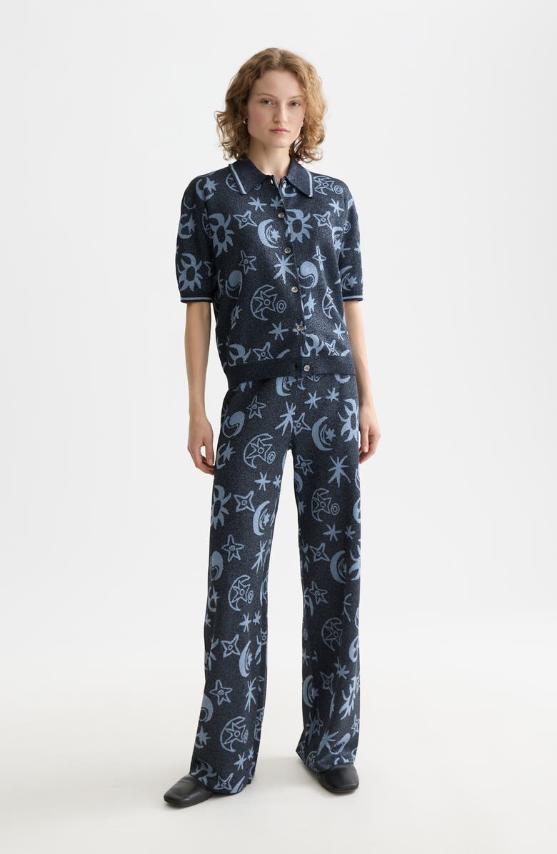 Scotch & Soda Metallic Jacquard Pants, Alternate, color, Cosmic Sky Spaced Carbon