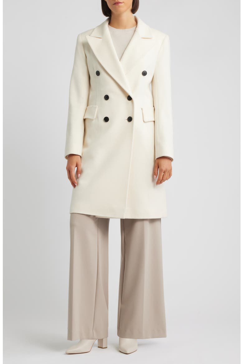 Bianca Double Breasted Wool Coat, Main, color, PARCHMENT