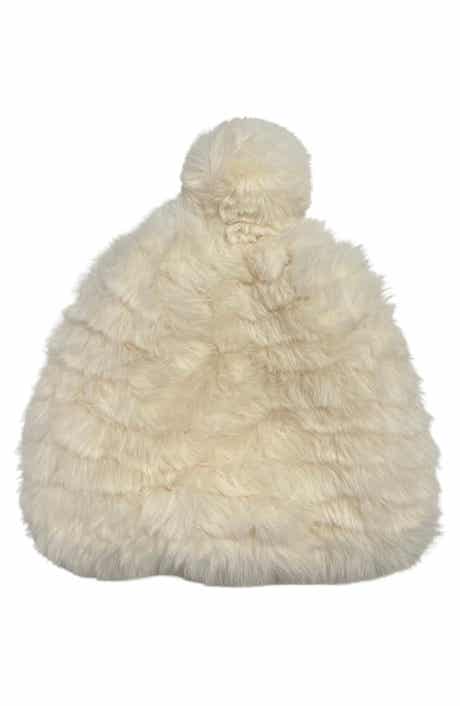 MARCUS ADLER Faux Fur Pom Beanie