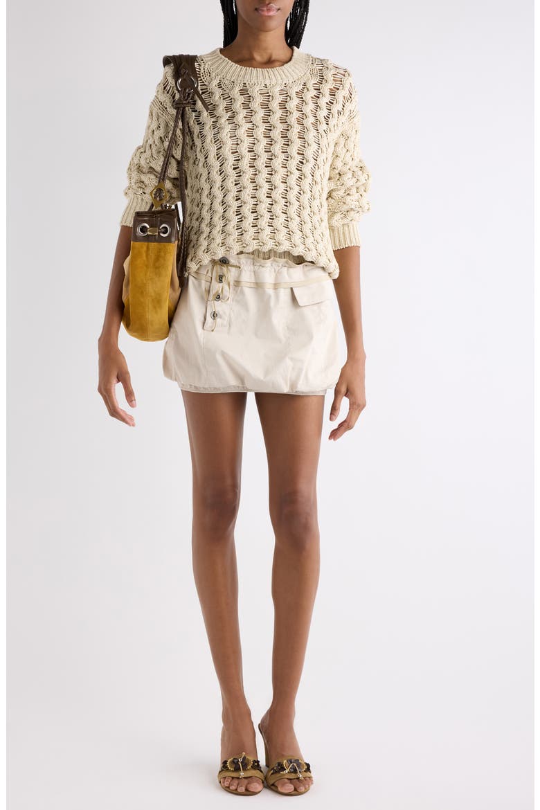 Jamily Bubble Miniskirt, Alternate, color, ECRU