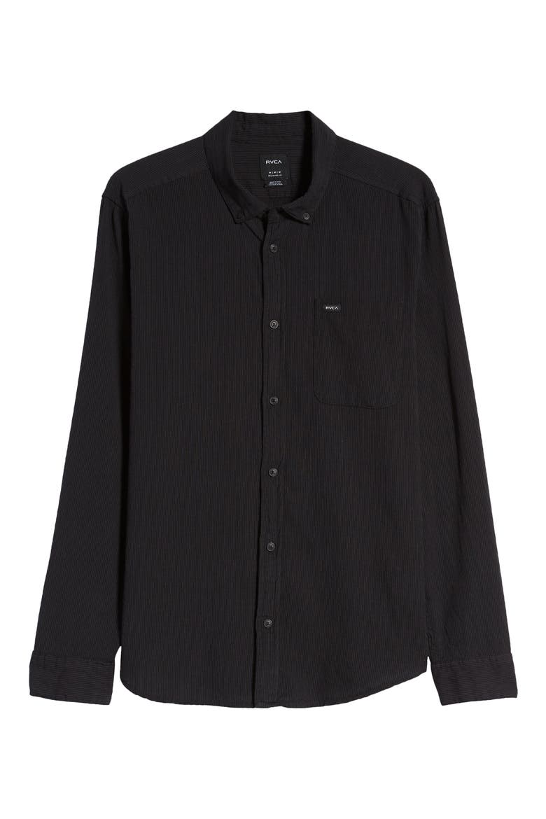 Endless Seersucker Button-Up Shirt, Alternate, color, BLACK BLACK