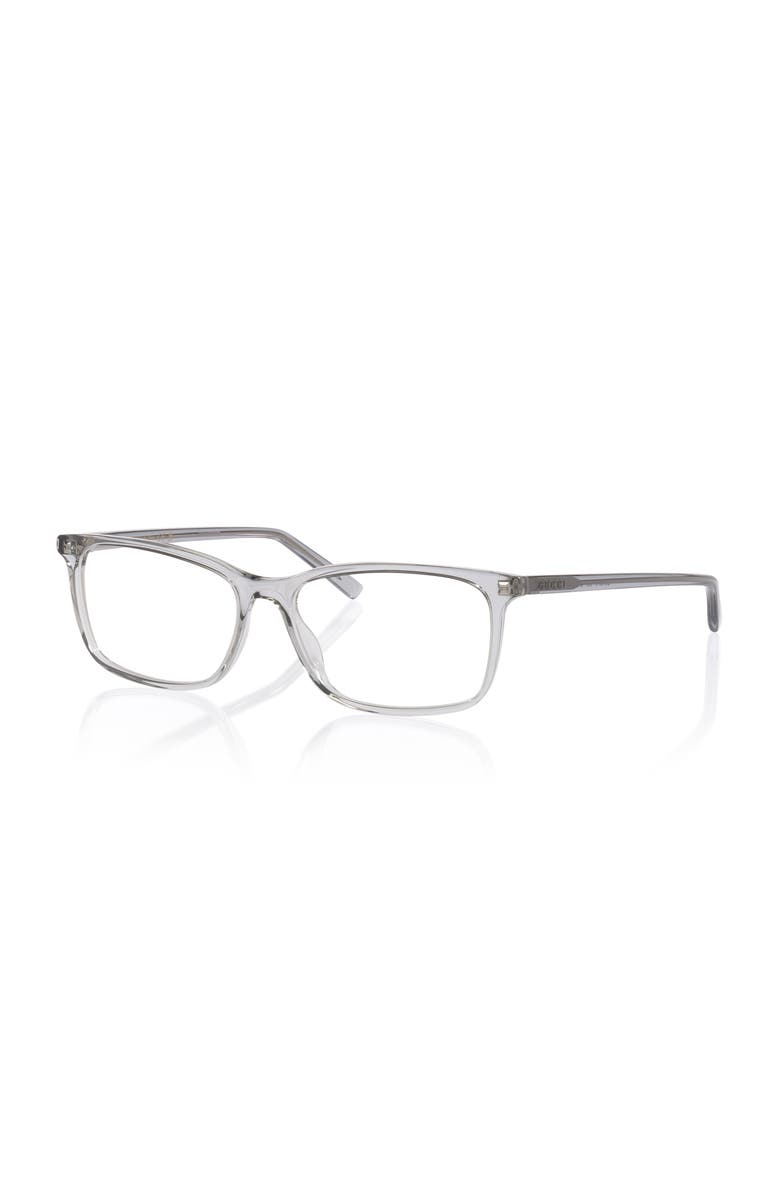 Gucci 57mm Rectangle optical glasses, Main, color, Silver