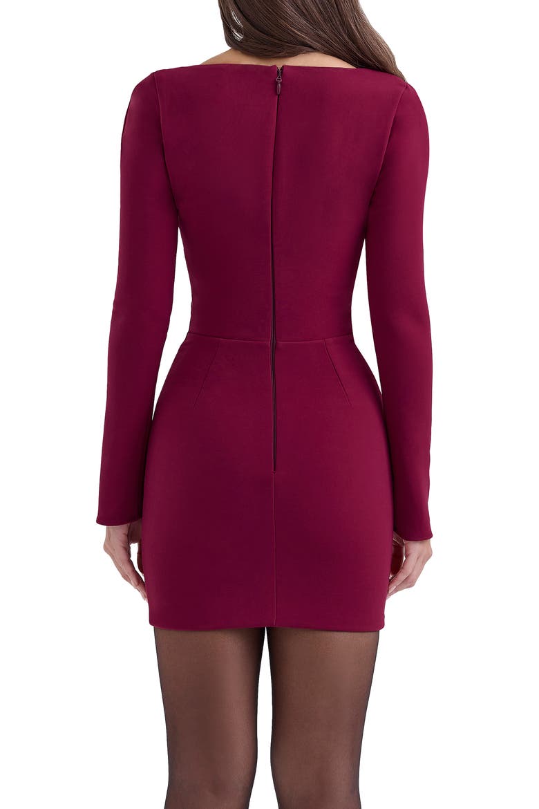 Selene Long Sleeve Minidress, Alternate, color, BEET RED