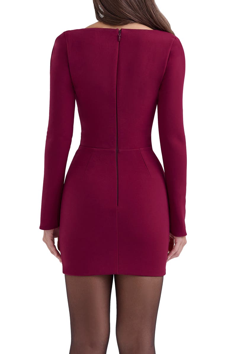 HOUSE OF CB Selene Long Sleeve Minidress, Alternate, color, Beet Red