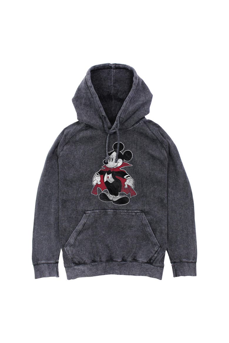 Mens Mickey & Friends Halloween Retro Vampire Lightweight Hoodie, Main, color, Black