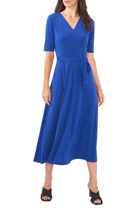V-Neck Tie Waist Maxi Dress
