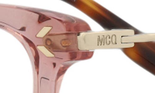 Alexander Mcqueen Mcqueen 46mm Cat Eye Optical Glasses In Beige Gold Transparent