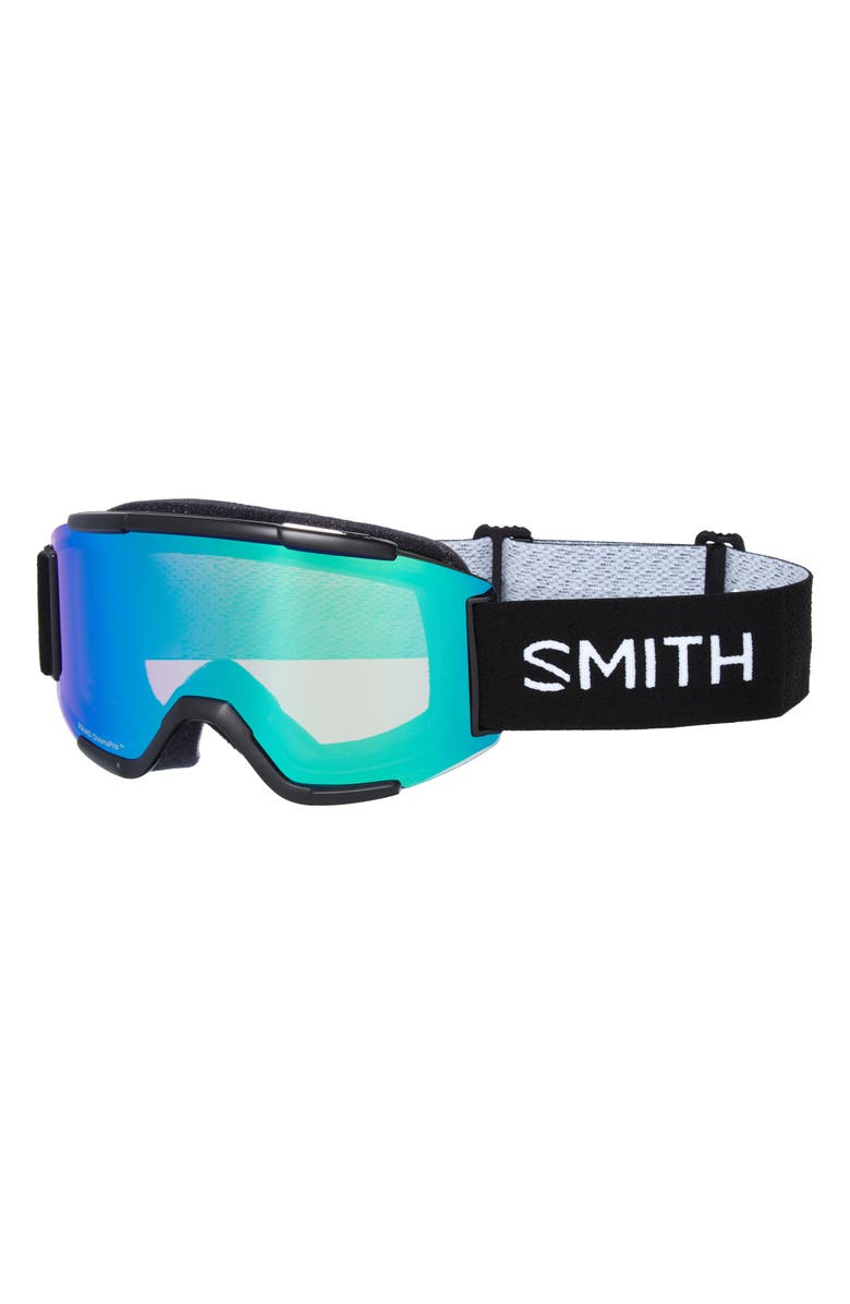 Smith Squad 180mm ChromaPop<sup>™</sup> Snow Goggles, Alternate, color, Black Chromapop Green Mirror
