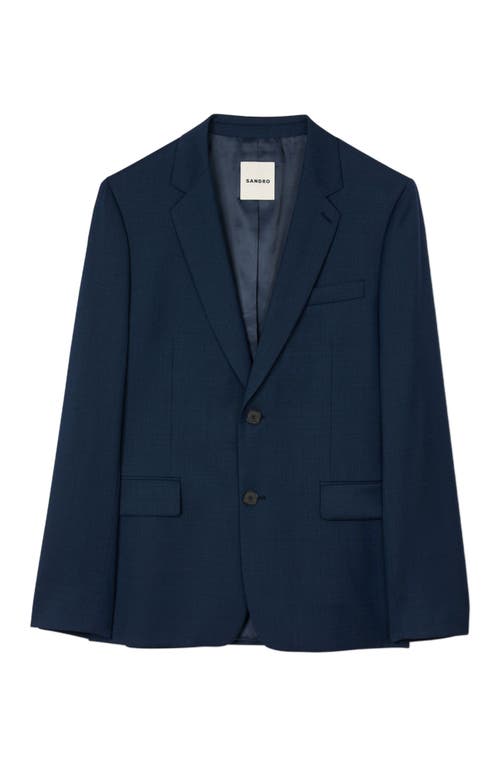 Sandro Wool Suit Jacket In Royal Blue