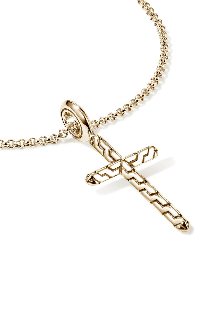 John Hardy JH Essential Cross Pendant Necklace, Alternate, color, Gold