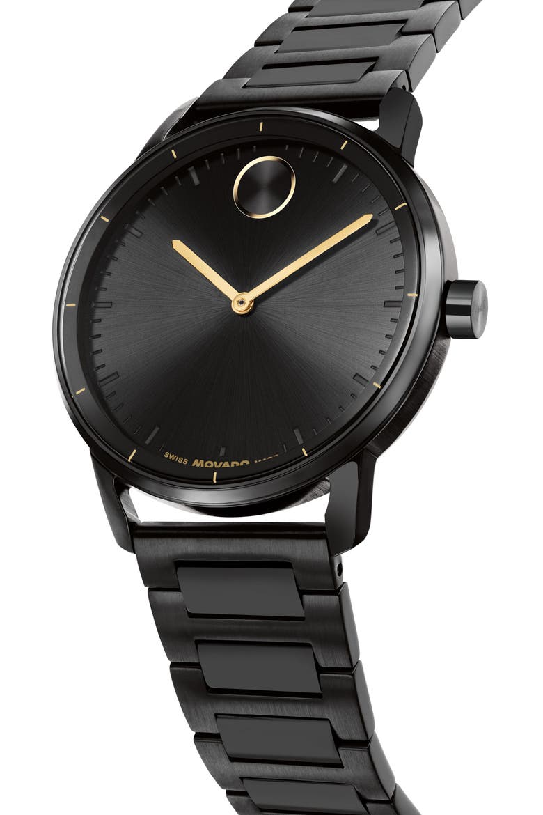 Bold Echo Bracelet Watch, 40mm, Alternate, color, BLACK
