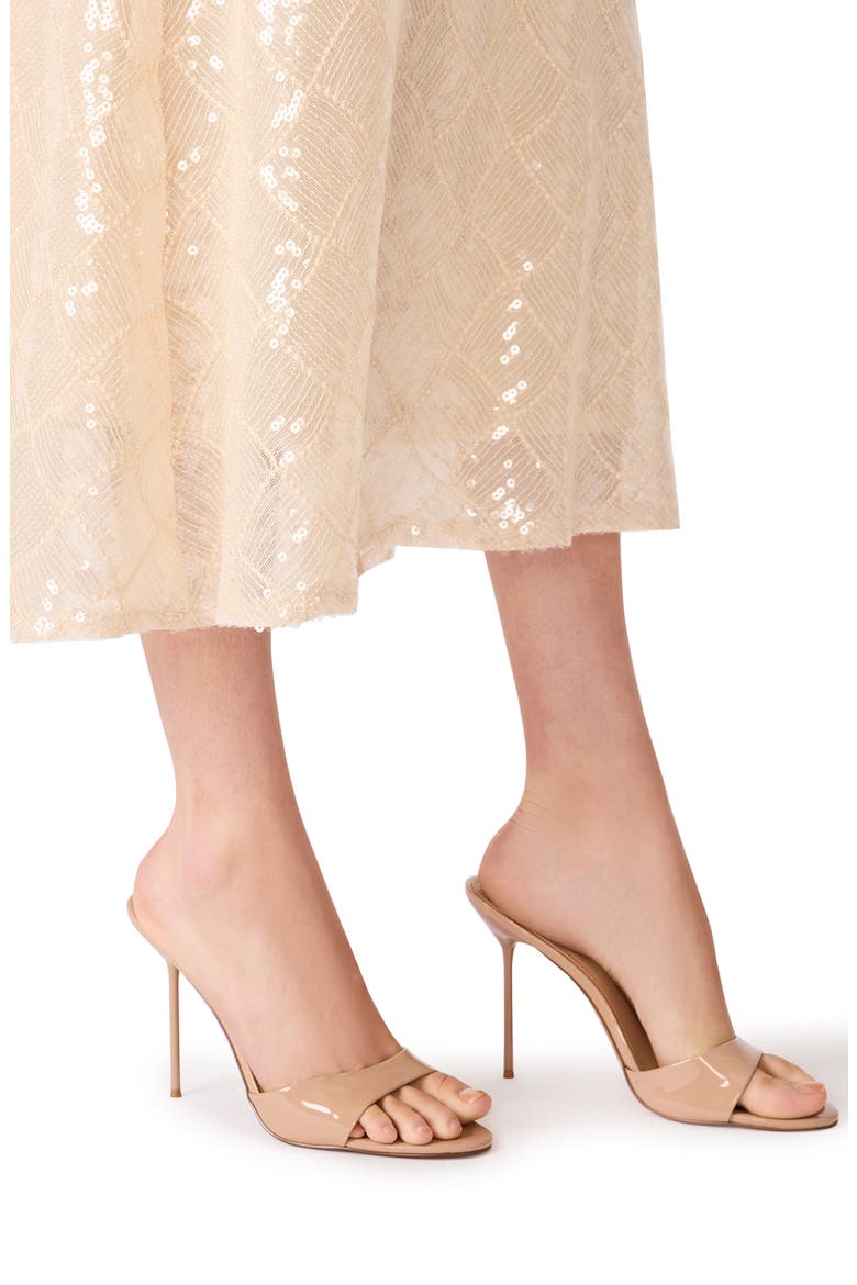 Stefania Lace & Sequin Midi Dress, Alternate, color, CHAMPAGNE