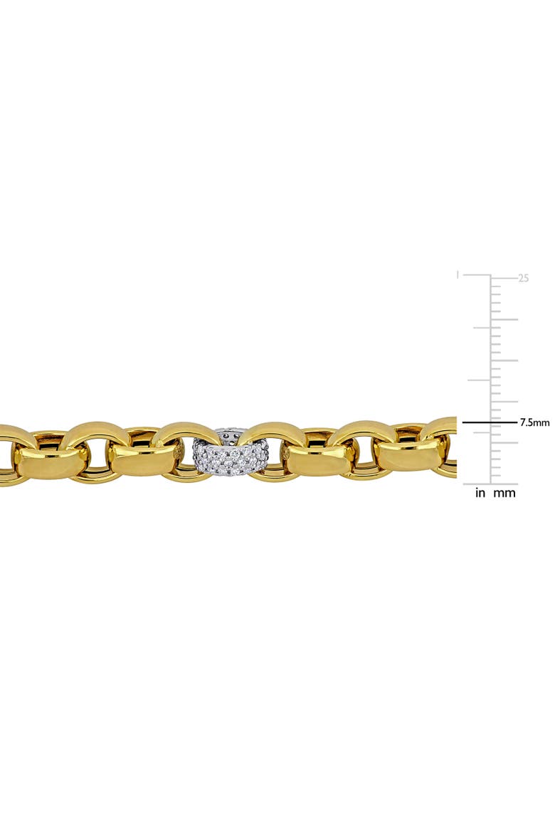 Diamond Rolo Link Chain Bracelet 14k, Alternate, color, 14k Gold