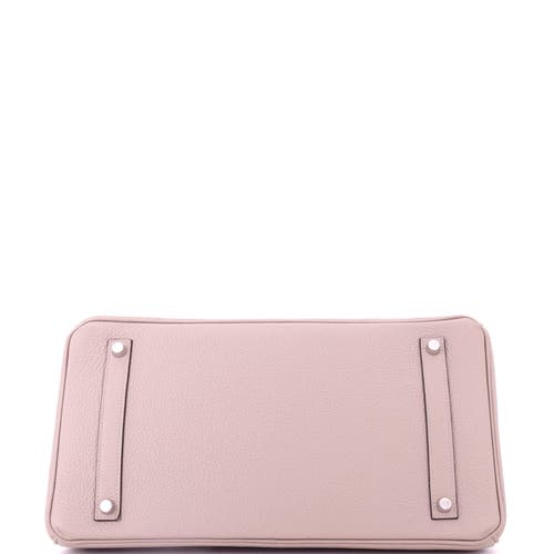 Pre-owned Hermes Hermes Birkin Handbag Purple Clemence With Palladium Hardware 35 In Pink