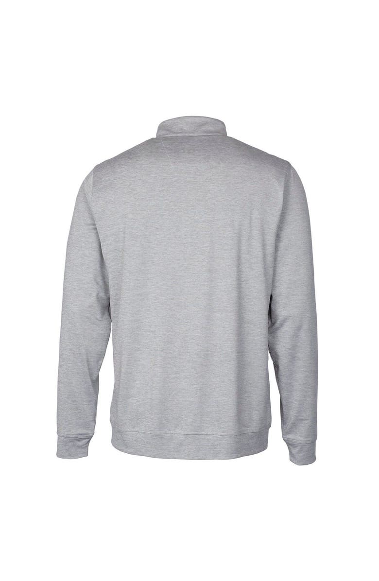 Cutter & Buck Men's Cutter & Buck Gray New Orleans Saints Stealth Heathered Throwback Logo Quarter-Zip Pullover Top, Alternate, color,