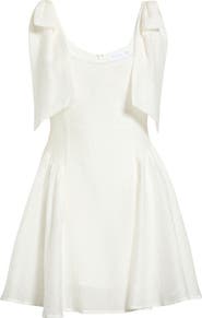 All in Favor Tie Shoulder Fit & Flare Minidress