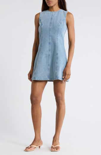 Blu Pepper Sleeveless Fit & Flare Denim Minidress