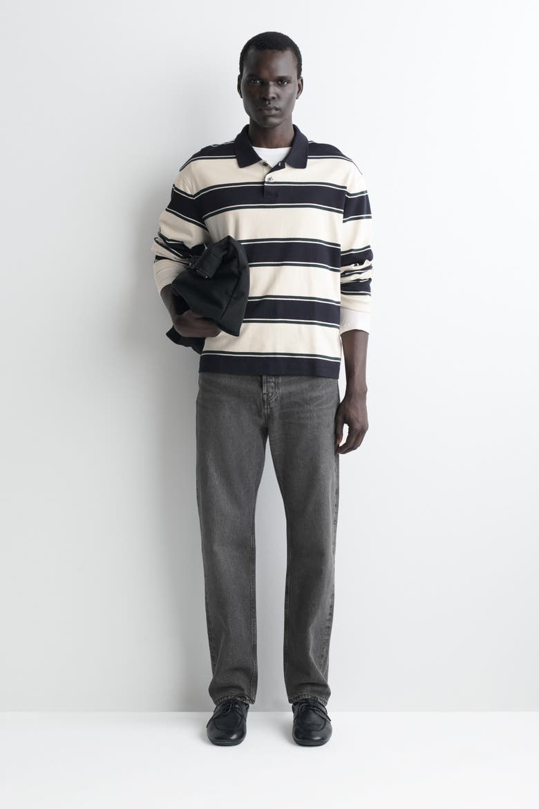 Signature Regular-Fit Straight-Leg Jeans, Main, color, GREY