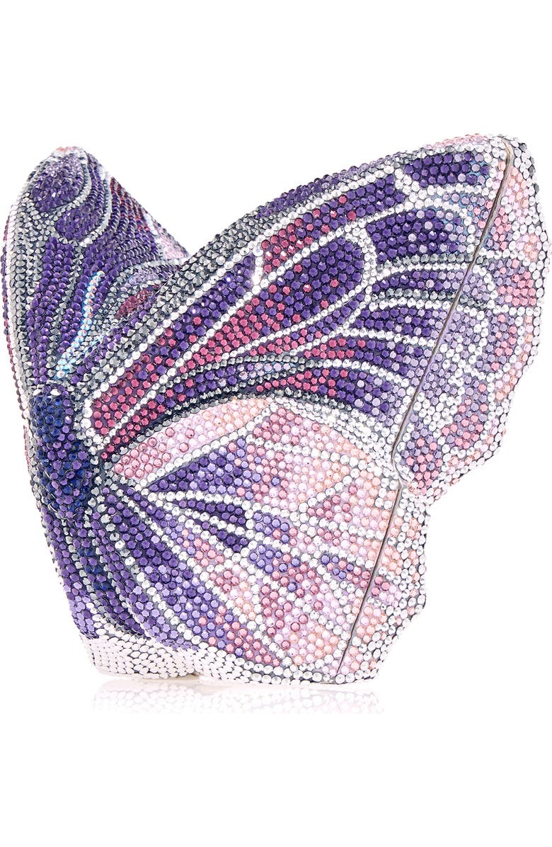 JUDITH LEIBER COUTURE Butterfly Crystal Clutch, Main, color, Silver Amethyst Multi