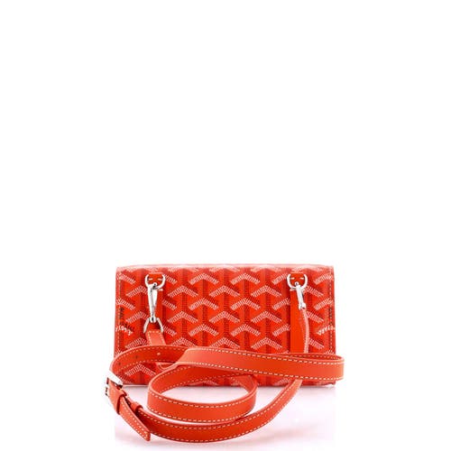 Pre-owned Goyard Goyard Monte Carlo Clutch With Strap Coated Canvas Pm In Orange