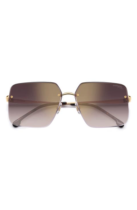 61mm Rimless Rectangular Sunglasses