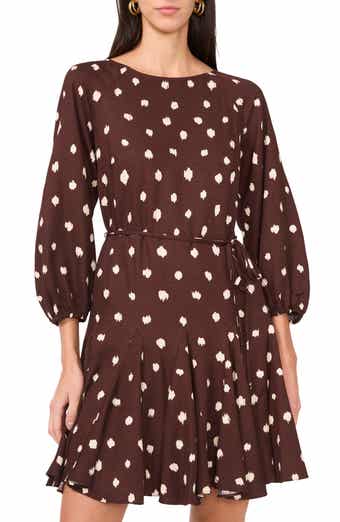 1.STATE Polka Dot Long Sleeve Minidress