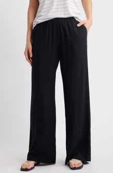 Caslon® Wide Leg Pull-On Linen Blend Pants