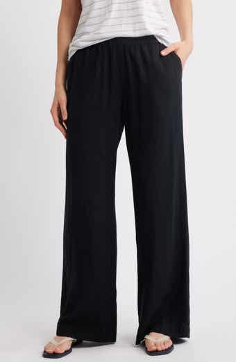 Caslon® Wide Leg Pull-On Linen Blend Pants