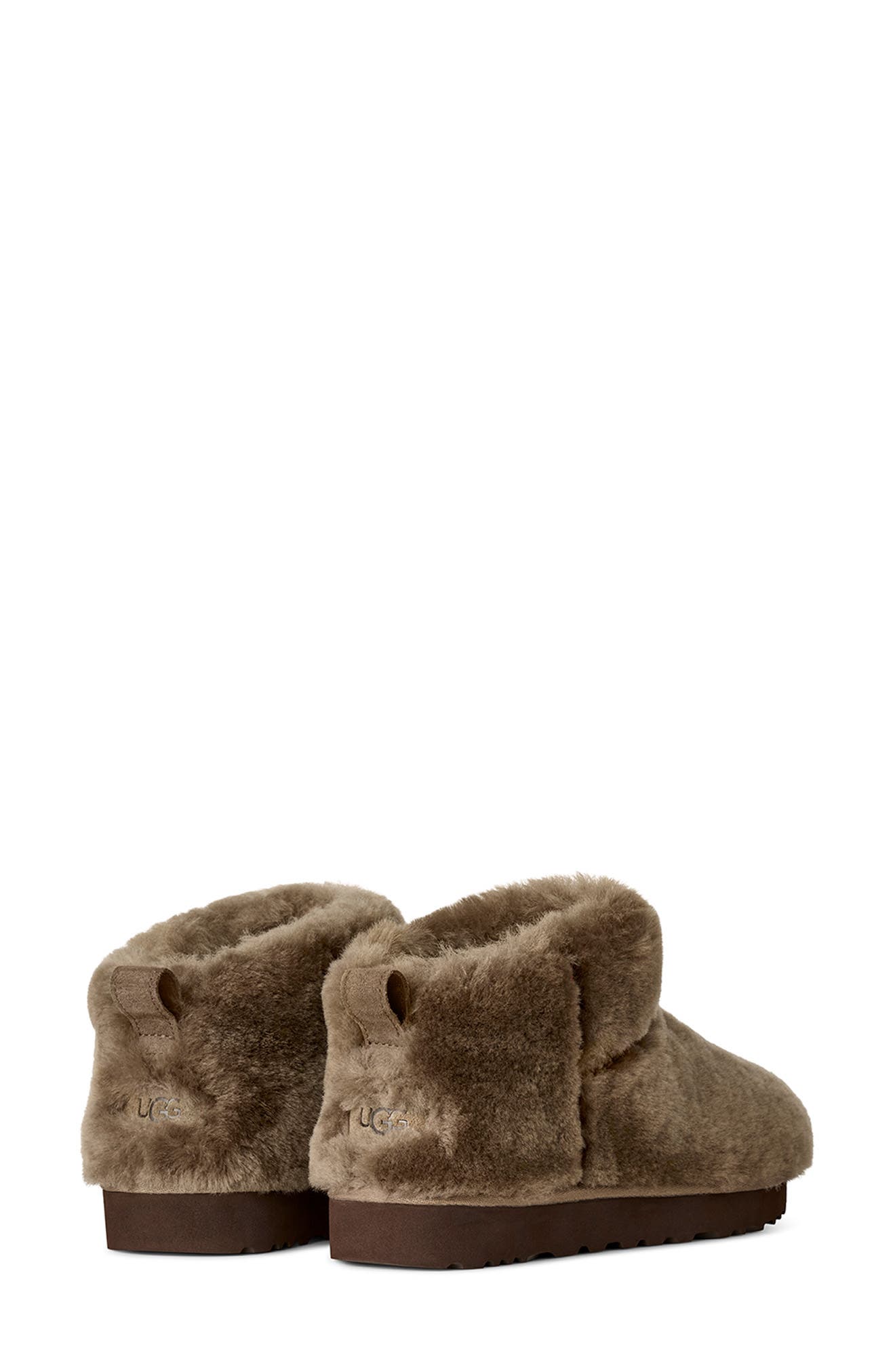Classic Ultra Mini Fluffed Genuine Shearling Boot, Alternate, color, LIGHT BRONZE