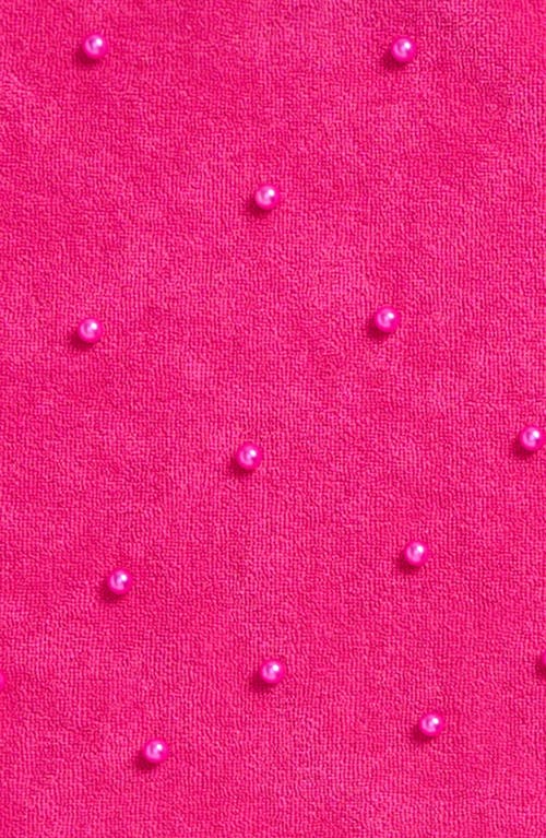 Ava & Yelly Kids' Faux Pearl Cover-up Crop Top & Shorts Set In Pink