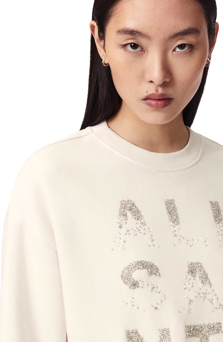 AllSaints Stacks Separo Sweatshirt, Alternate, color, Optic White