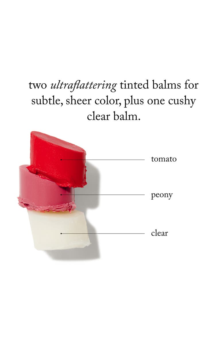 GOOP Clean Nourishing Lip Balm Trio, Alternate, color, Tomato/ Peony/ Clear