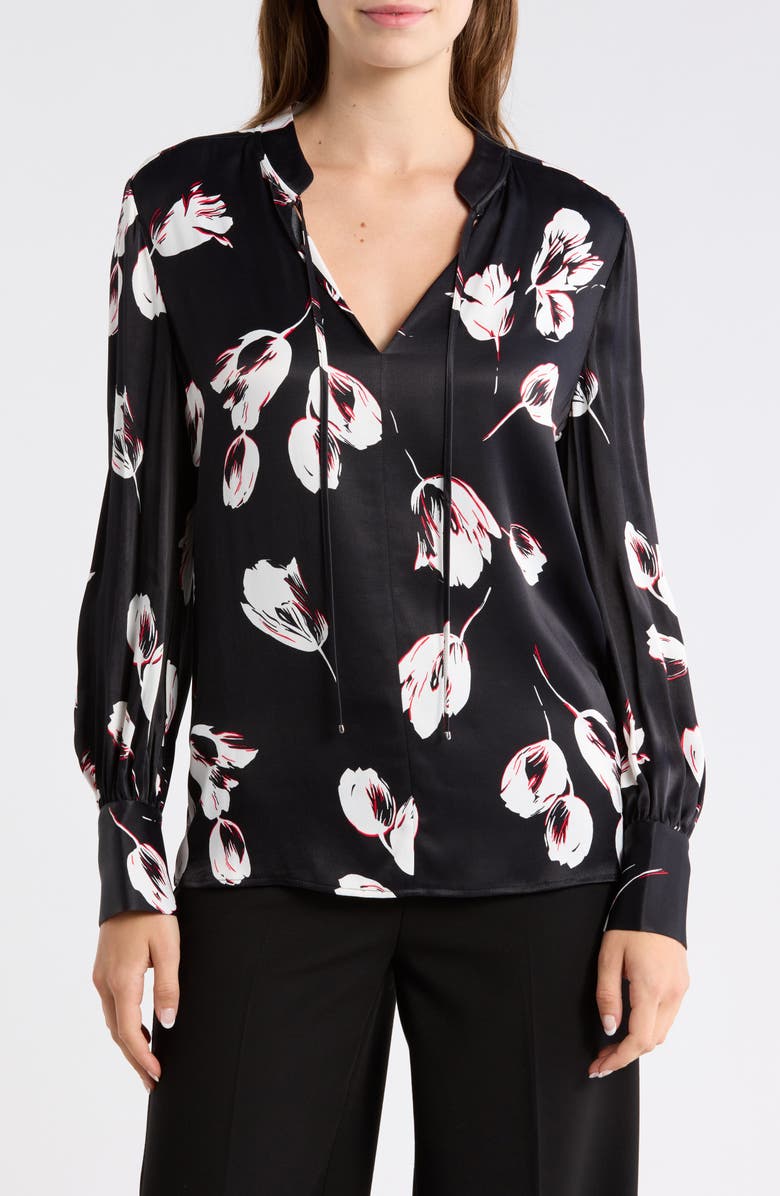 BOSS Barabi Woven Top, Main, color, Black Floral