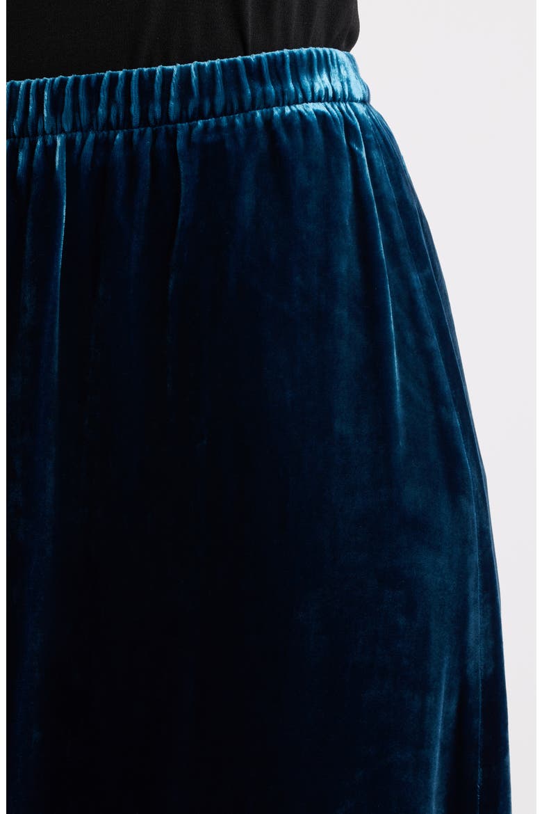 Velvet Midi A-Line Skirt, Alternate, color, ATLANTIS